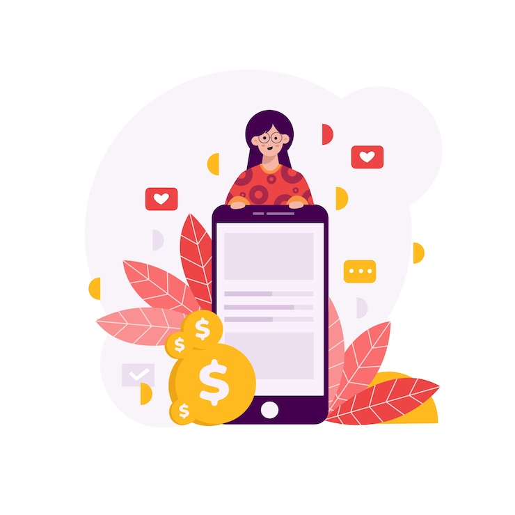 Free Vector social media marketing mobile phone concept