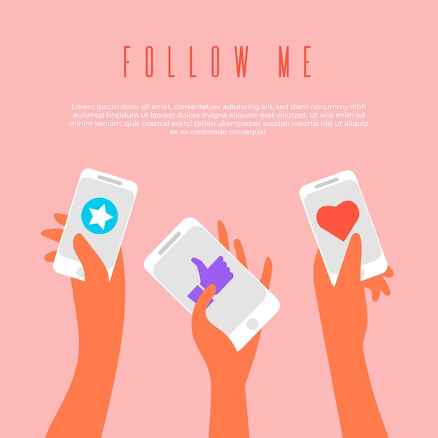 Free vector social media marketing mobile phone concept