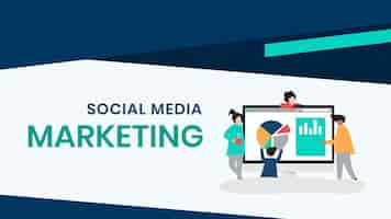 Free vector social media marketing presentation  slide editable template