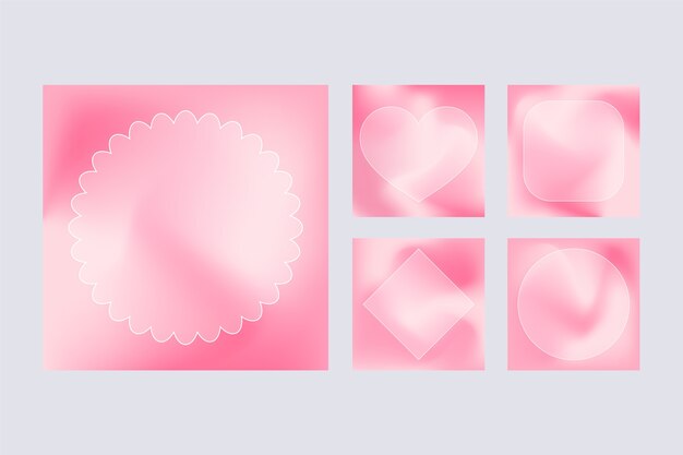 Social media pink frame set