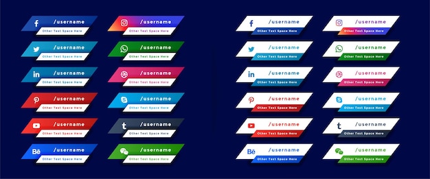 Free vector social media popular lower third banners template