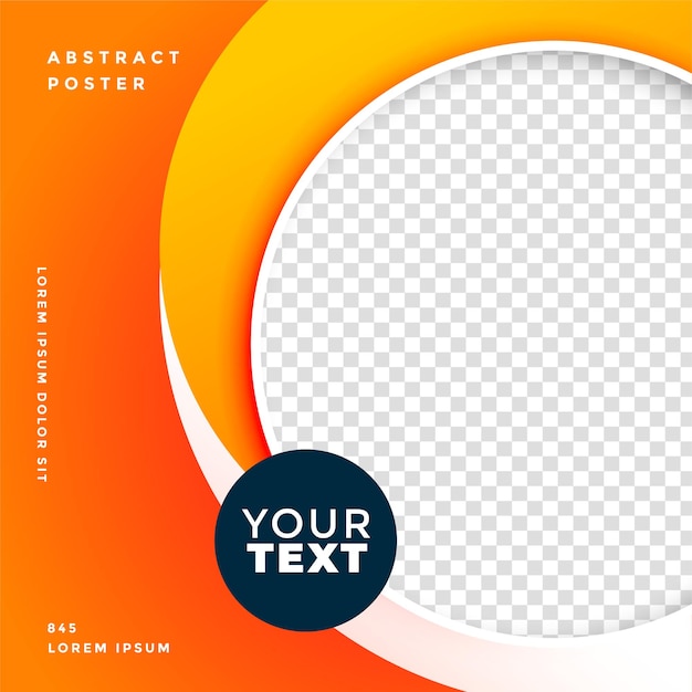 Free vector social media post orange banner with image space