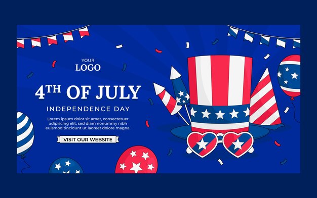 social media post template for american 4th of july celebration