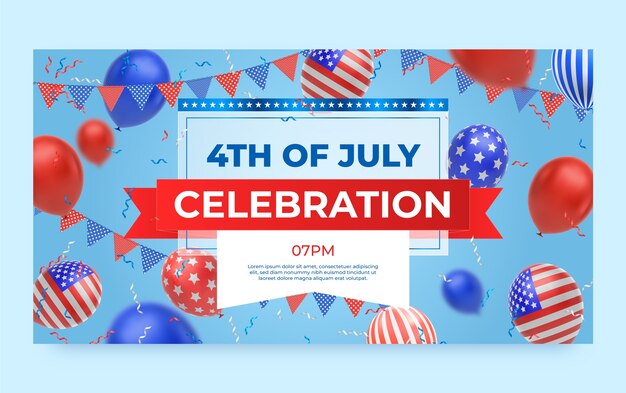 Social media post template for american 4th of july celebration
