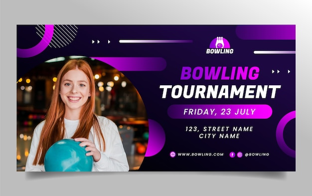 Social media post template for bowling championship