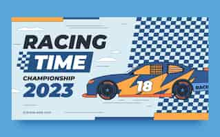 Free vector social media post template for car racing championship