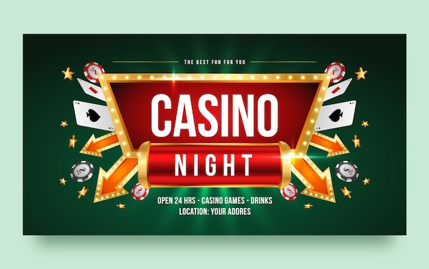 Free vector social media post template for casino and gambling