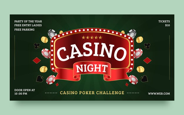 Free vector social media post template for casino and gambling