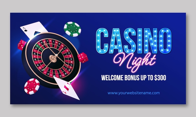 Free vector social media post template for casino and gambling