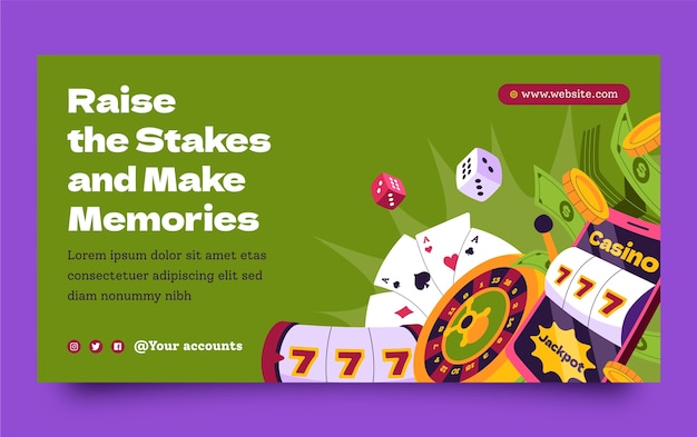 카지노의 밤과 도박을 위한 소셜 미디어 포스트 템플릿