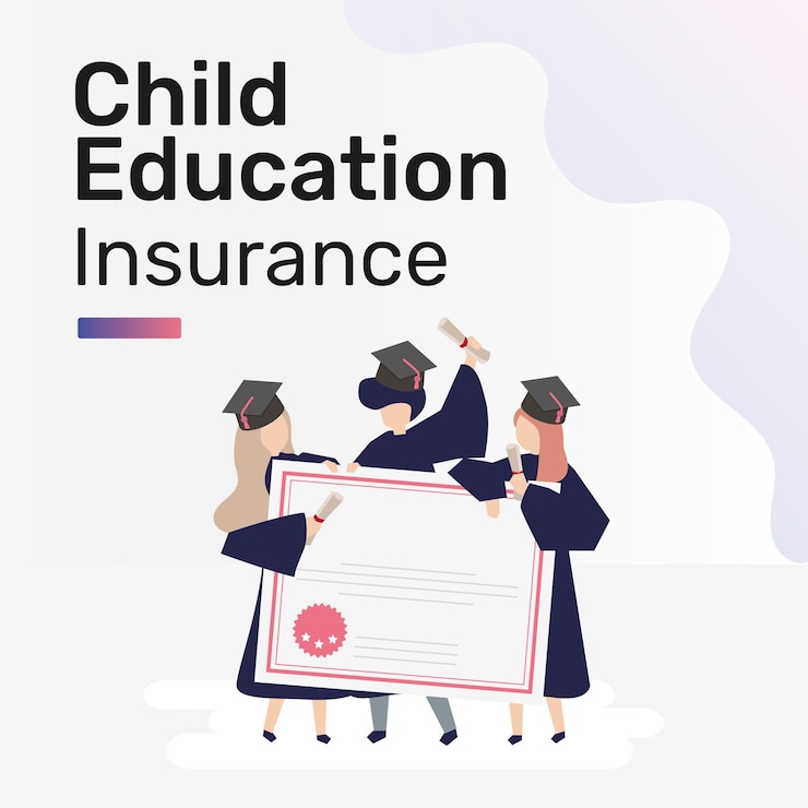 Free Vector social media post template for child education insurance