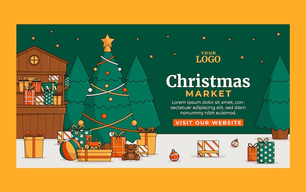 Free vector social media post template for christmas season market