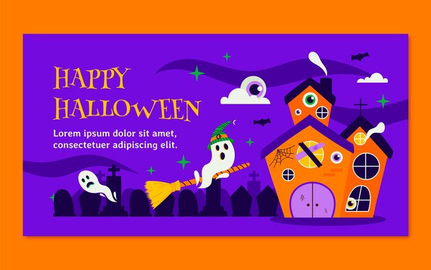 Social media post template for halloween celebration
