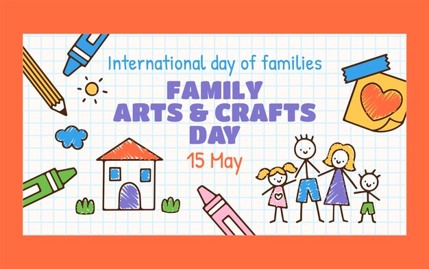 Free Vector social media post template for international day of families