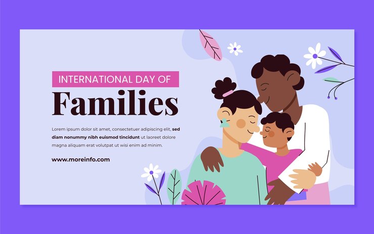 Free Vector social media post template for international day of families