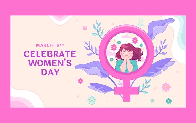 Social media post template for international women's day celebration