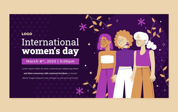 Social media post template for international women's day celebration