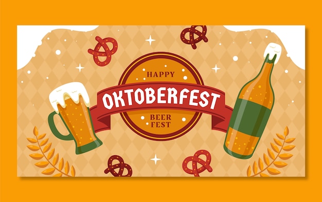 Free vector social media post template for oktoberfest beer festival celebration