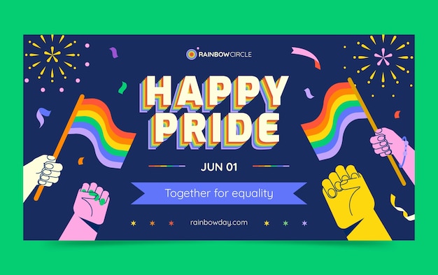 Free vector social media post template for pride month celebration