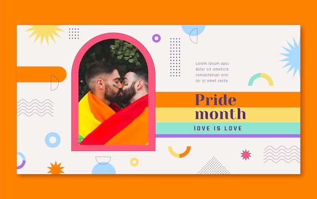 Free vector social media post template for pride month celebration