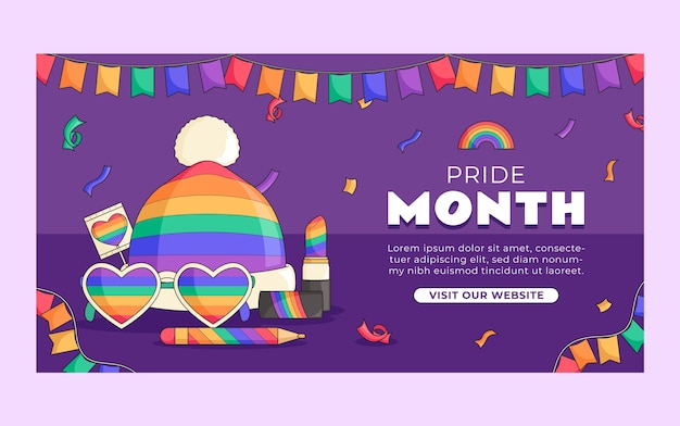 Social media post template for pride month celebration