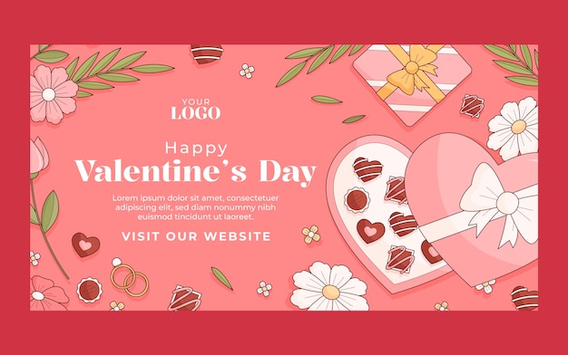 Free vector social media post template for valentine's day