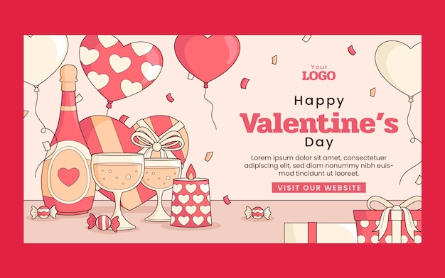 Free vector social media post template for valentine's day