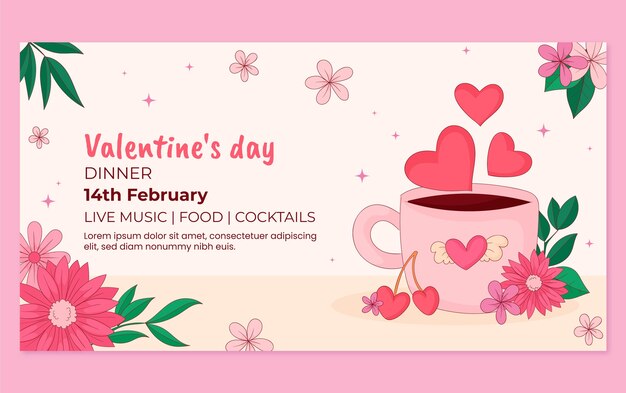 Шаблон поста в социальных сетях для празднования Дня святого Валентина