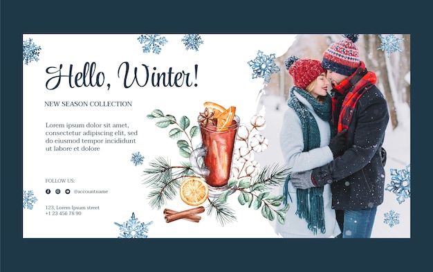 겨울 시즌 축하를 위한 소셜 미디어 게시물 템플릿