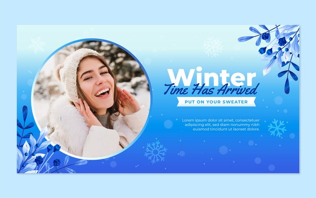 Social media post template for winter season celebration
