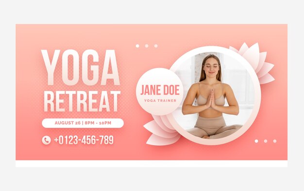 Social media post template for yoga retreat and spa