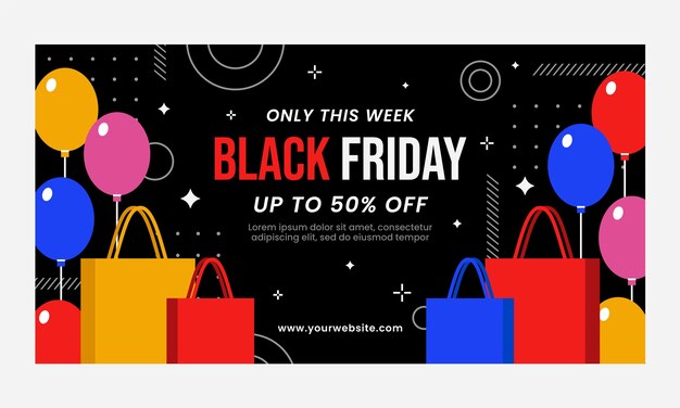 Vettore gratuito modello promozionale sui social media per le vendite del black friday