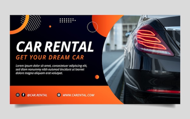 Free vector social media promo template for car rental company