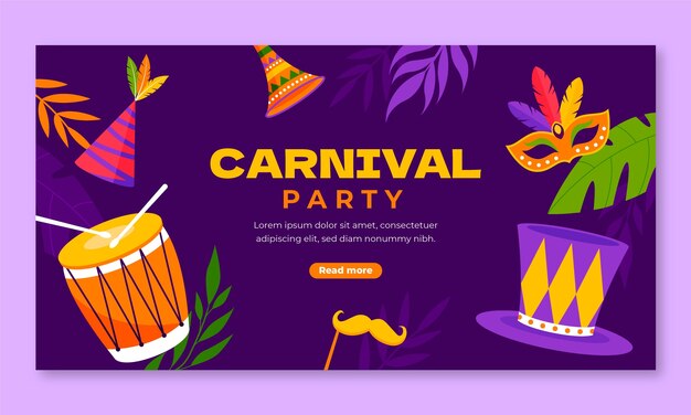 Social media promo template for carnival party celebration