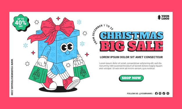 Social media promo template for christmas season celebration