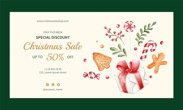 Free vector social media promo template for christmas season celebration