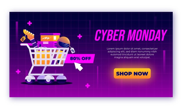 Social media promo template for cyber monday