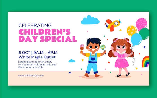 Social media promo template for international children's day celebration