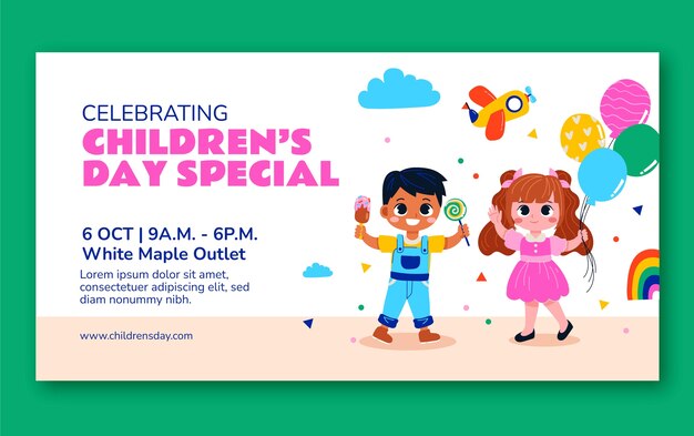 Social media promo template for international children's day celebration