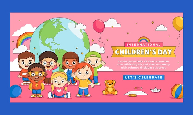 국제 어린이날 기념 소셜 미디어 프로모션 템플릿