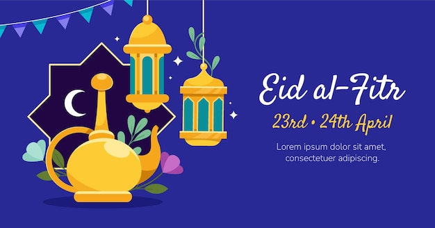 Social media promo template for islamic eid al-fitr celebration