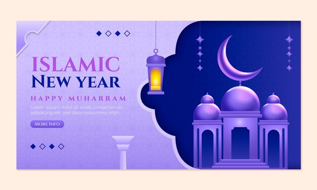 イスラム新年のお祝いのためのソーシャルメディアプロモーションテンプレート