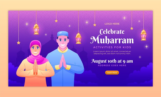 Social media promo template for islamic new year celebration