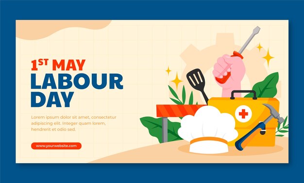 social media promo template for may 1st labor day celebration