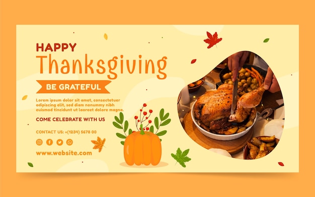 Social media promo template for thanksgiving celebration