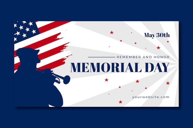 Free vector social media promo template for usa memorial day celebration