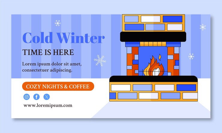 Free Vector social media promo template for winter season celebration