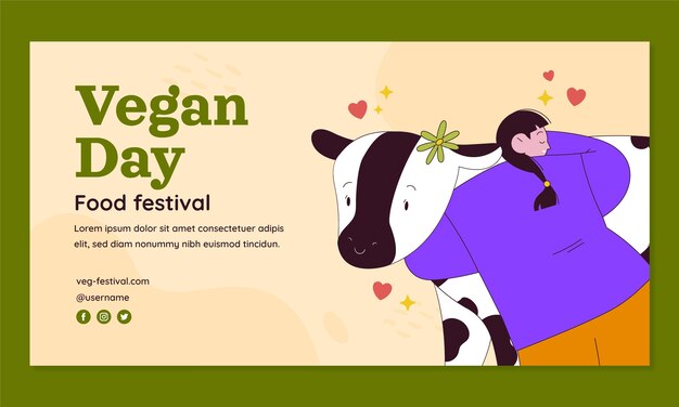 Social media promo template for world vegan day celebration