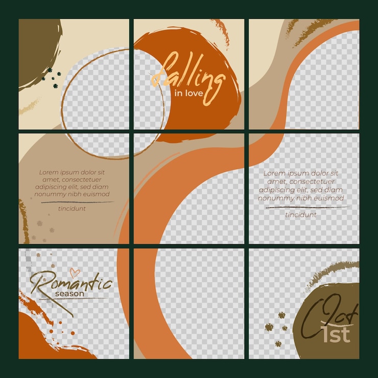 Free Vector social media puzzle feed posts templates pack