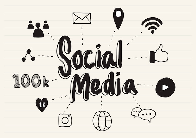 social media scribbled on a notepad